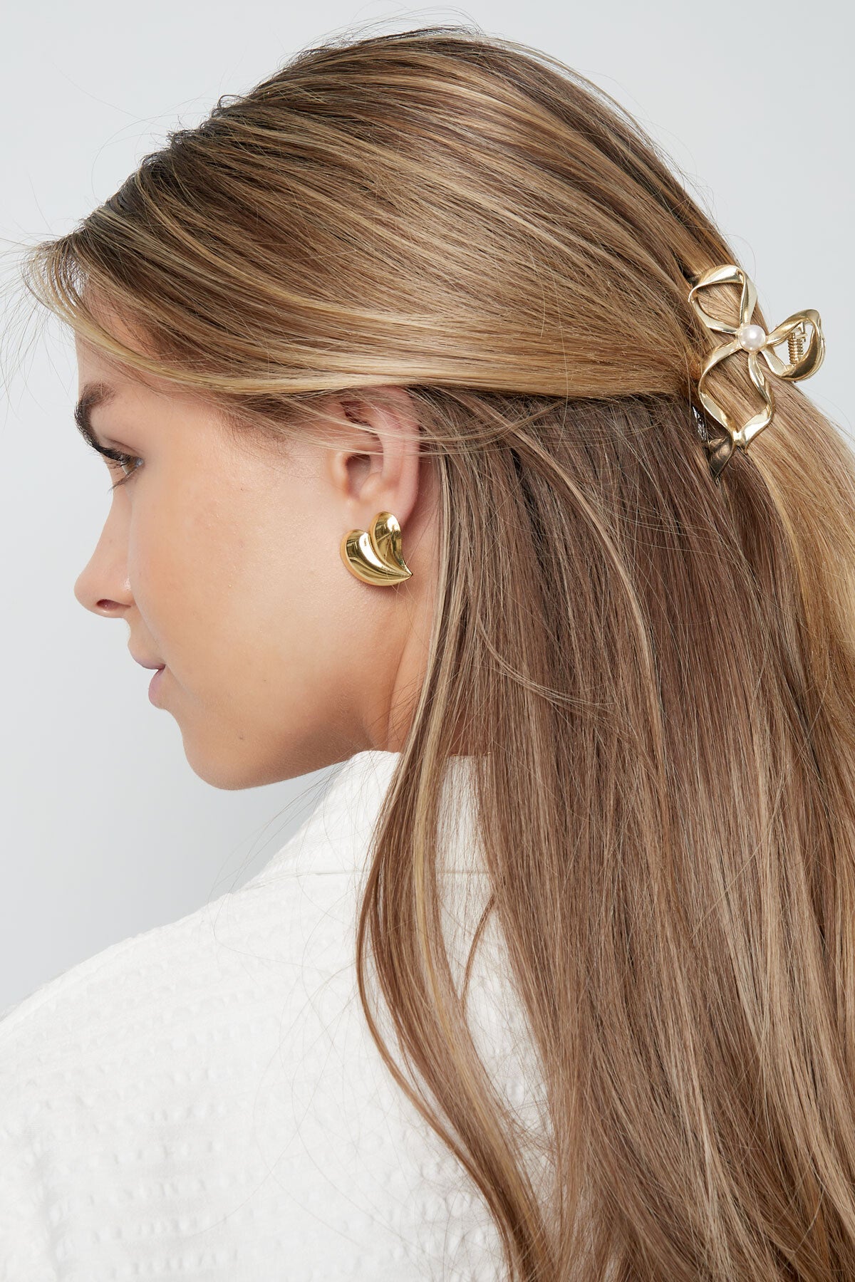 Haarclip Strik met parel