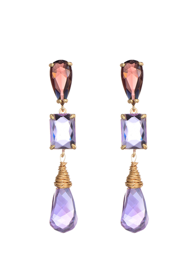 Oorbellen Lila gems