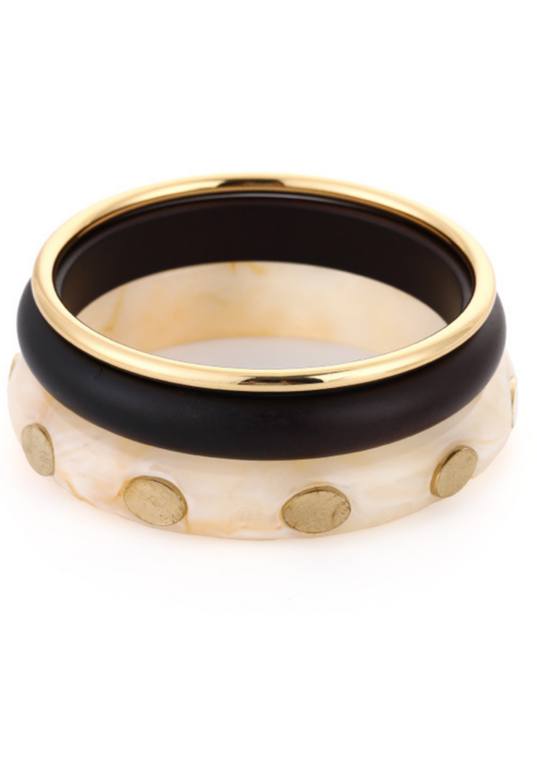 Super gave armbandset creme studs