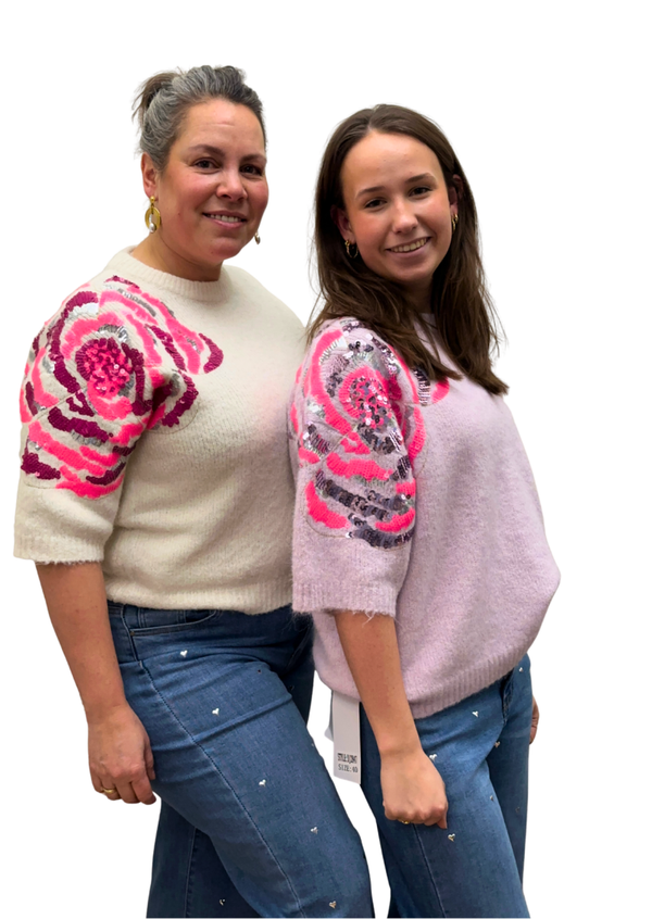 Flower trui korte mouw