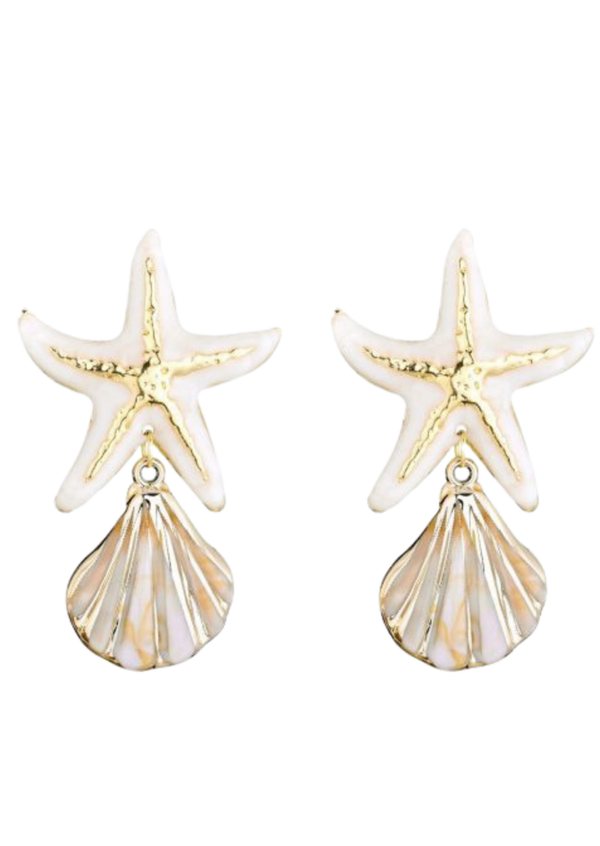 Sea shell oorbellen