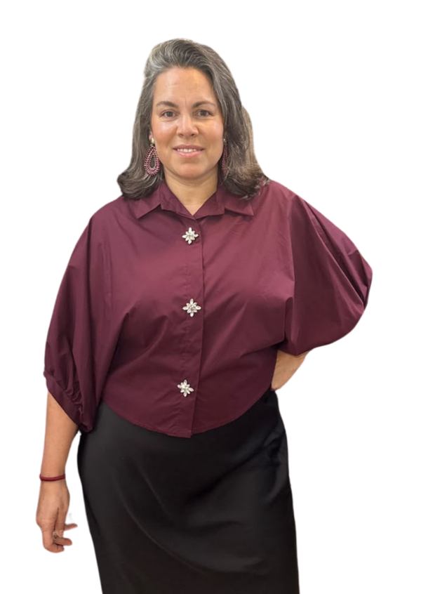 Blouse Liv - Bordeux strass