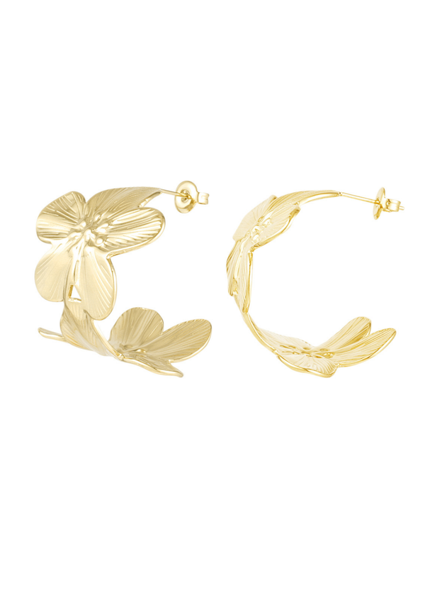 Oorbellen bangle flower - Goud of zilver -