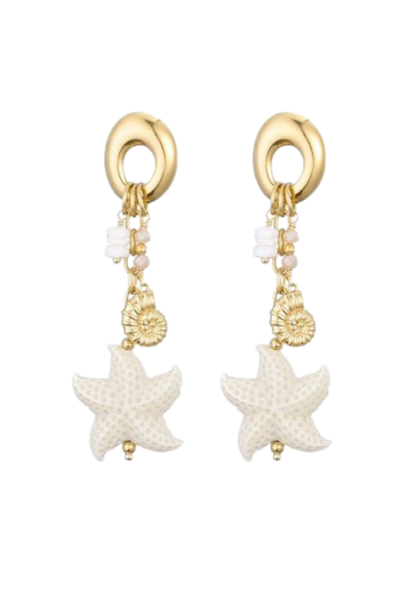 Beaded shell oorbellen