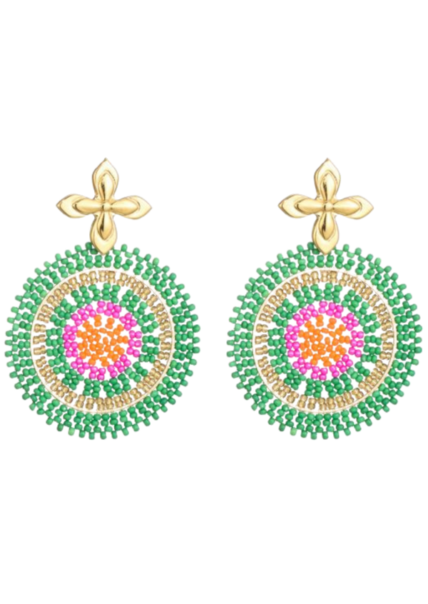 Oorbellen green flower