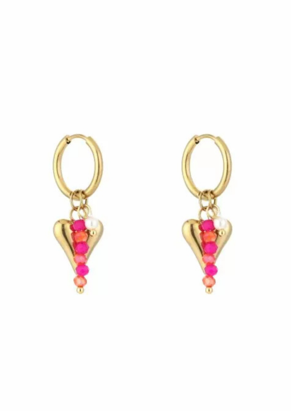 Oorbellen Pink heart