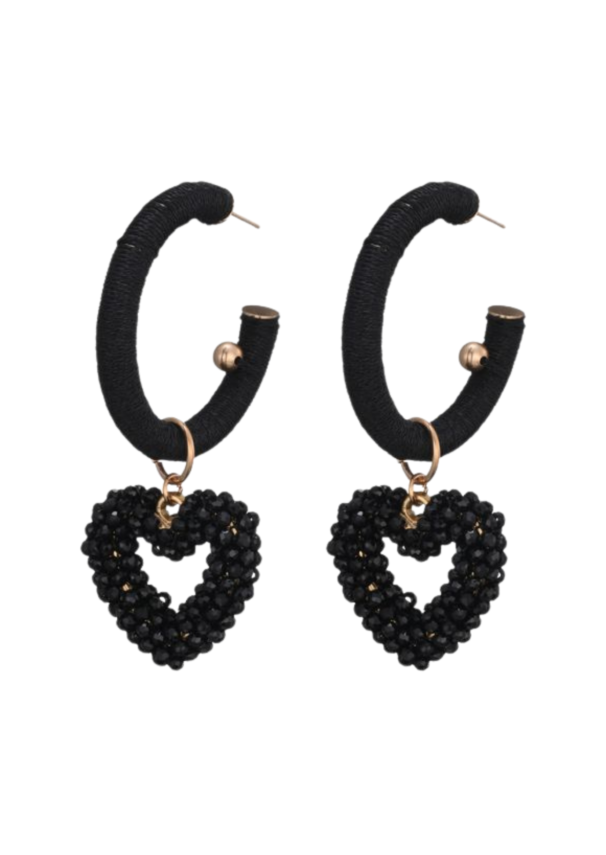 Sweetheart oorbellen zwart