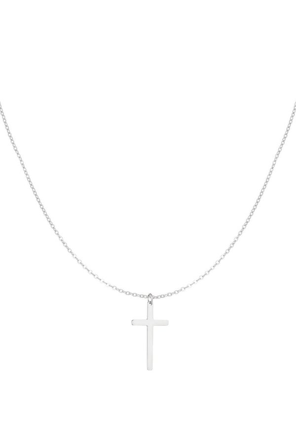 Ketting kruis - zilver