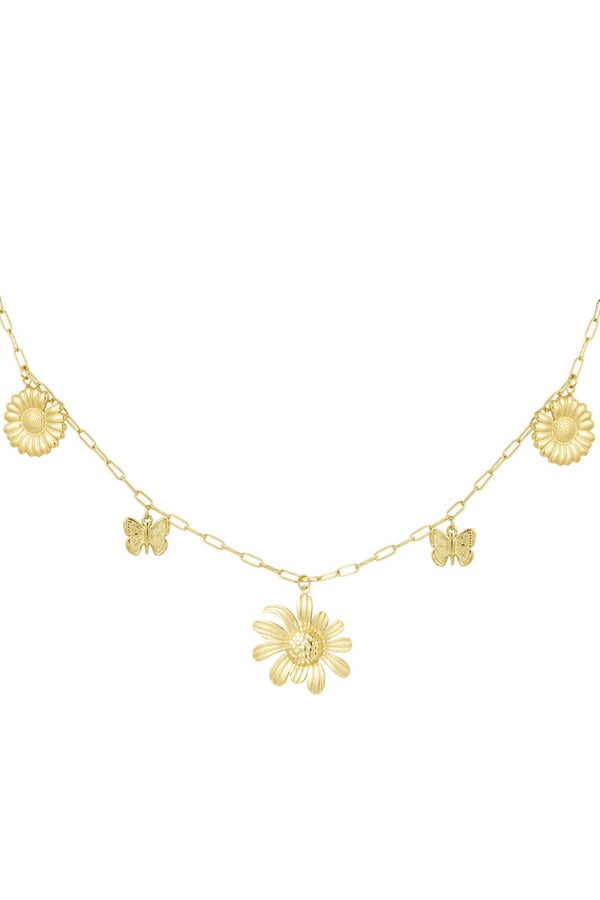 Sun blossom ketting - goud of zilver -