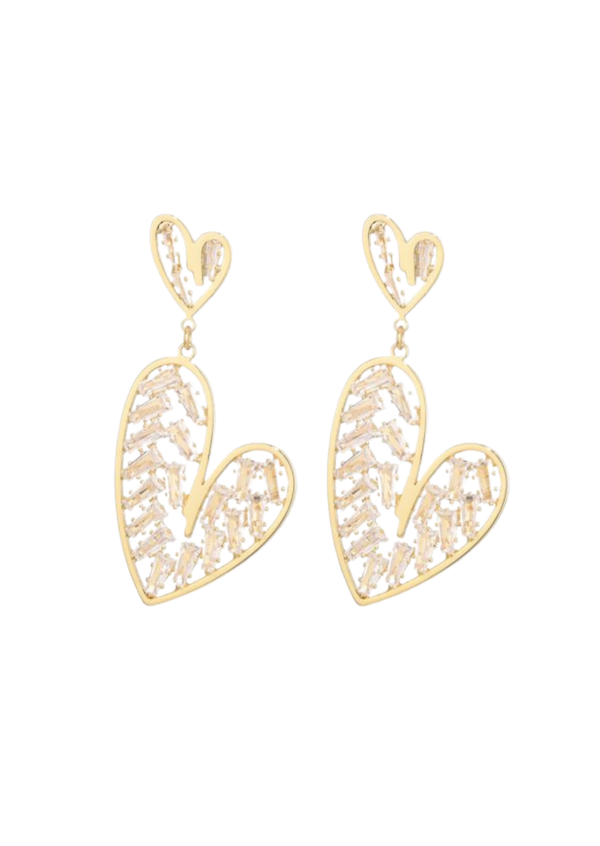 Oorbellen Diamond hearts