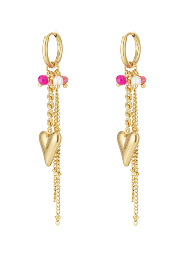 Oorbellen heart drop