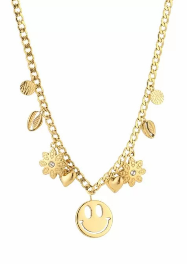 Ketting smiley - Zilver of goud -
