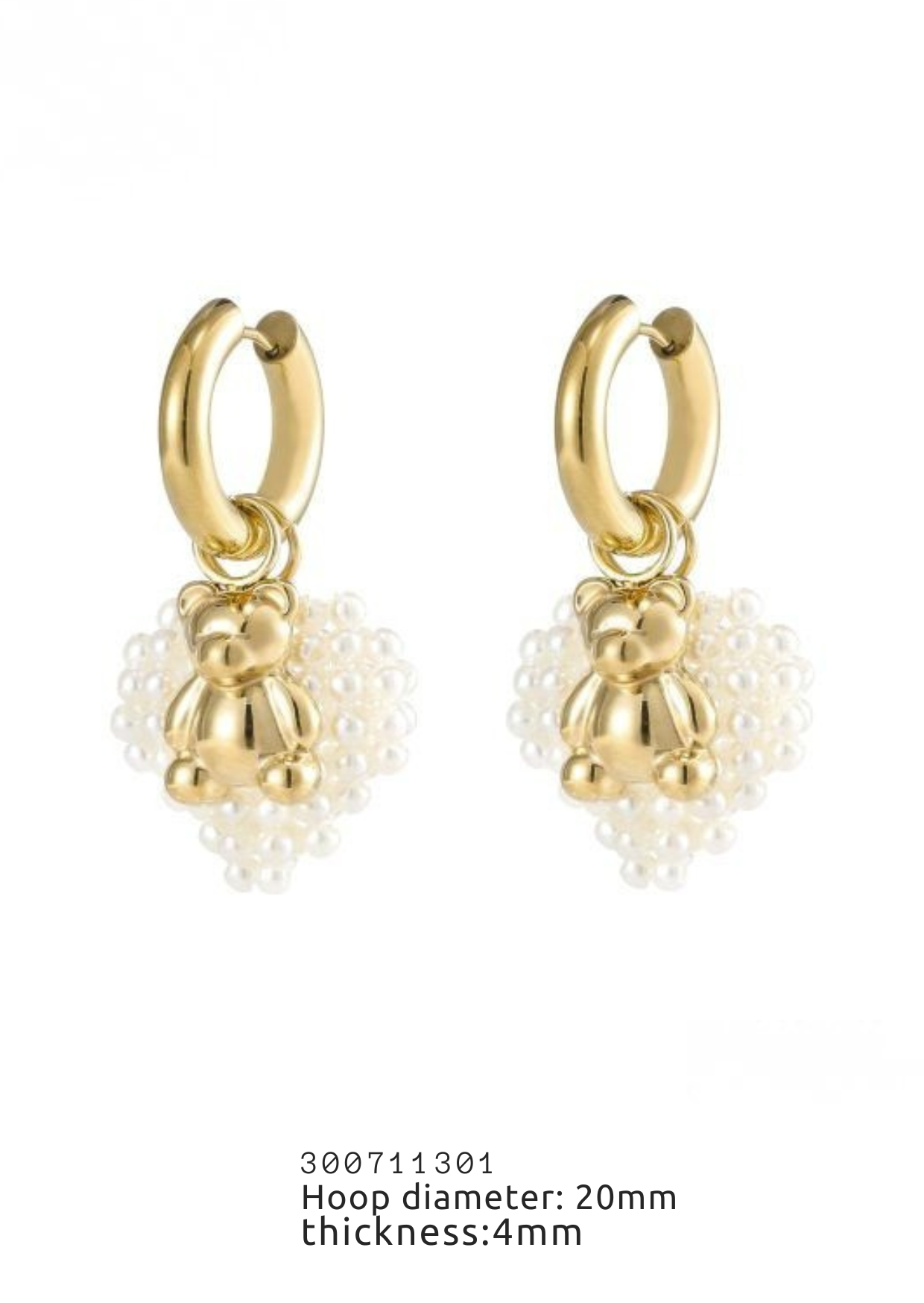 Oorbellen pearly bear