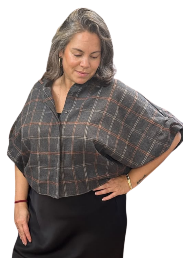 Blouse Liv - grijs/oranje