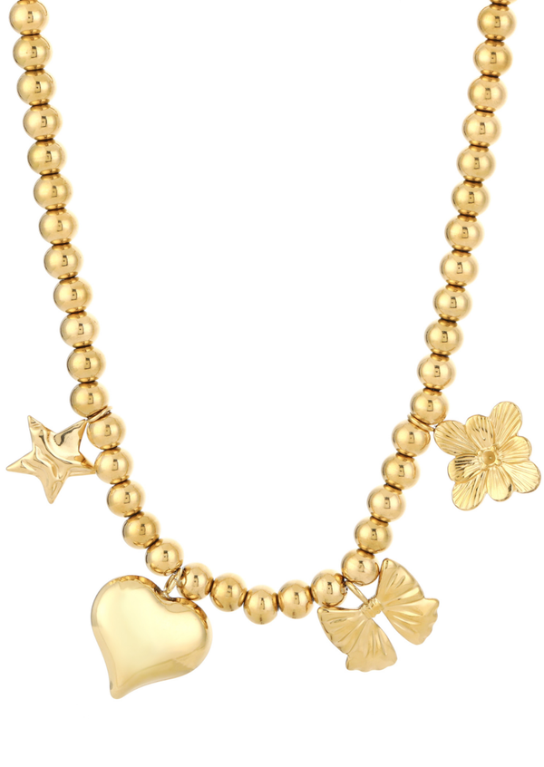 Bolletjes bulky charm ketting