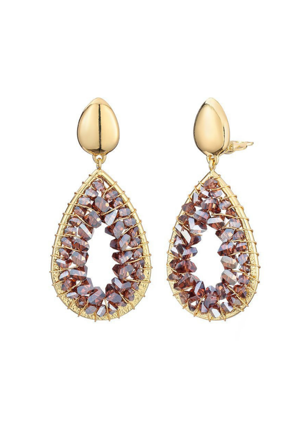 Clip oorbellen stones