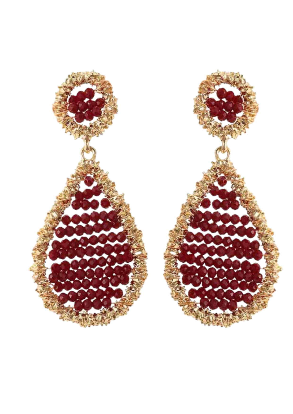 Lilly Bordeaux oorbellen