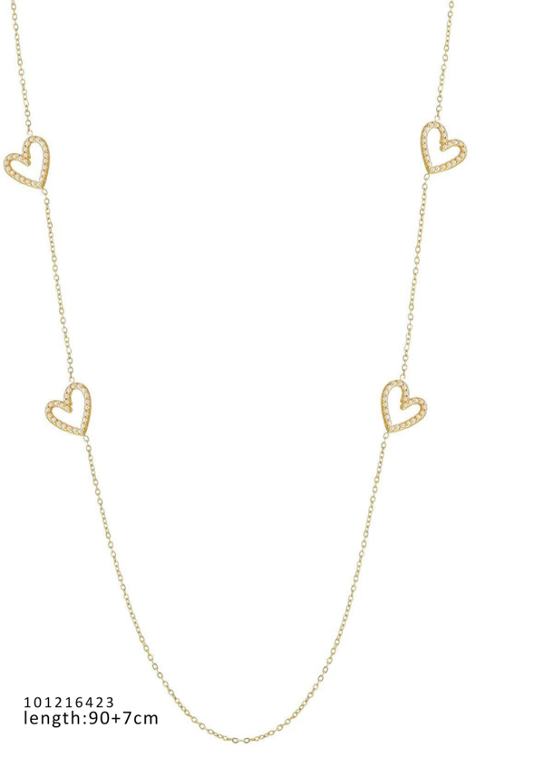 Lange ketting pearly hearts