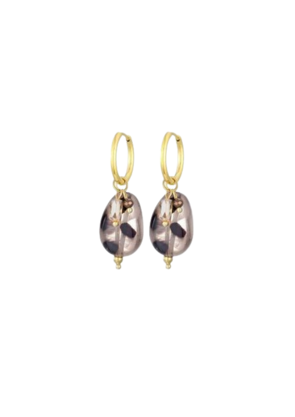 Oorbellen brown pebble