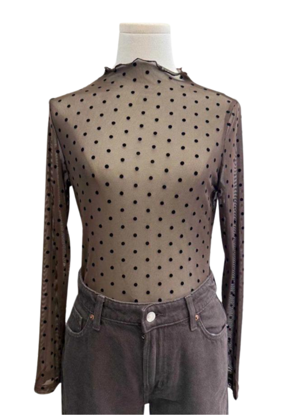 Mandy mesh top stippen