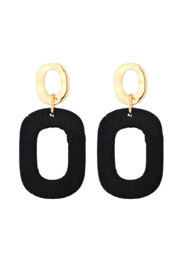 Black loops oorbellen