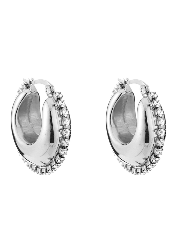 Oorbellen creool met bling - zilver of goud -