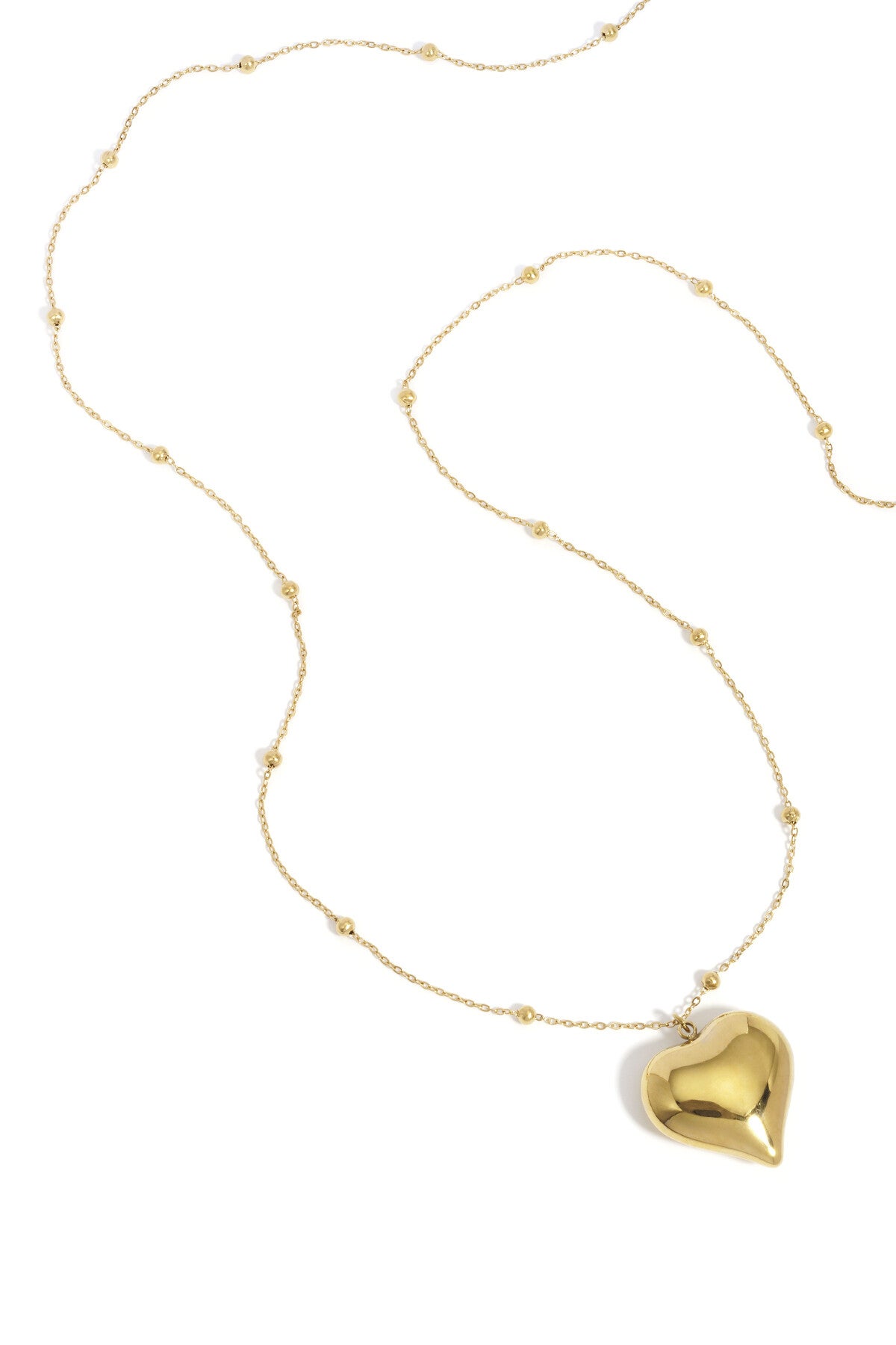 Long heart and dots ketting - Goud of zilver -