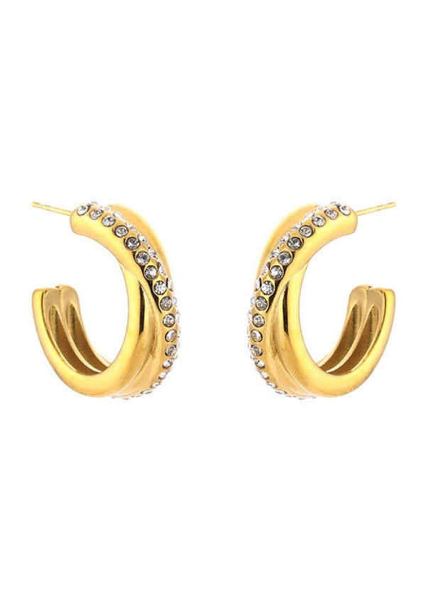 Oorbellen festive hoops - zilver of goud -