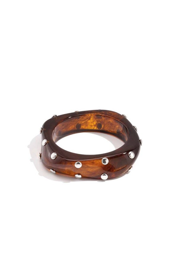 Organic bangle zilver dots