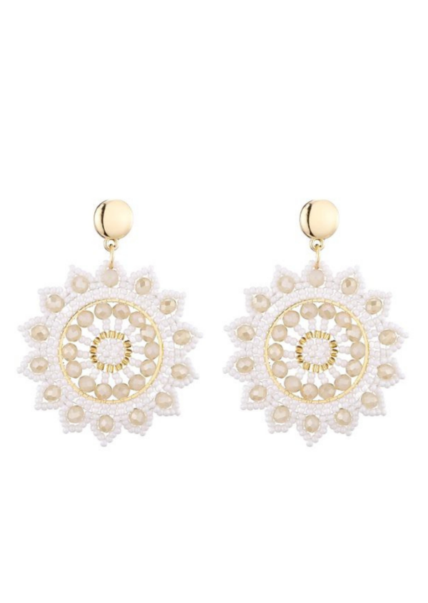 Beaded blossom oorbellen