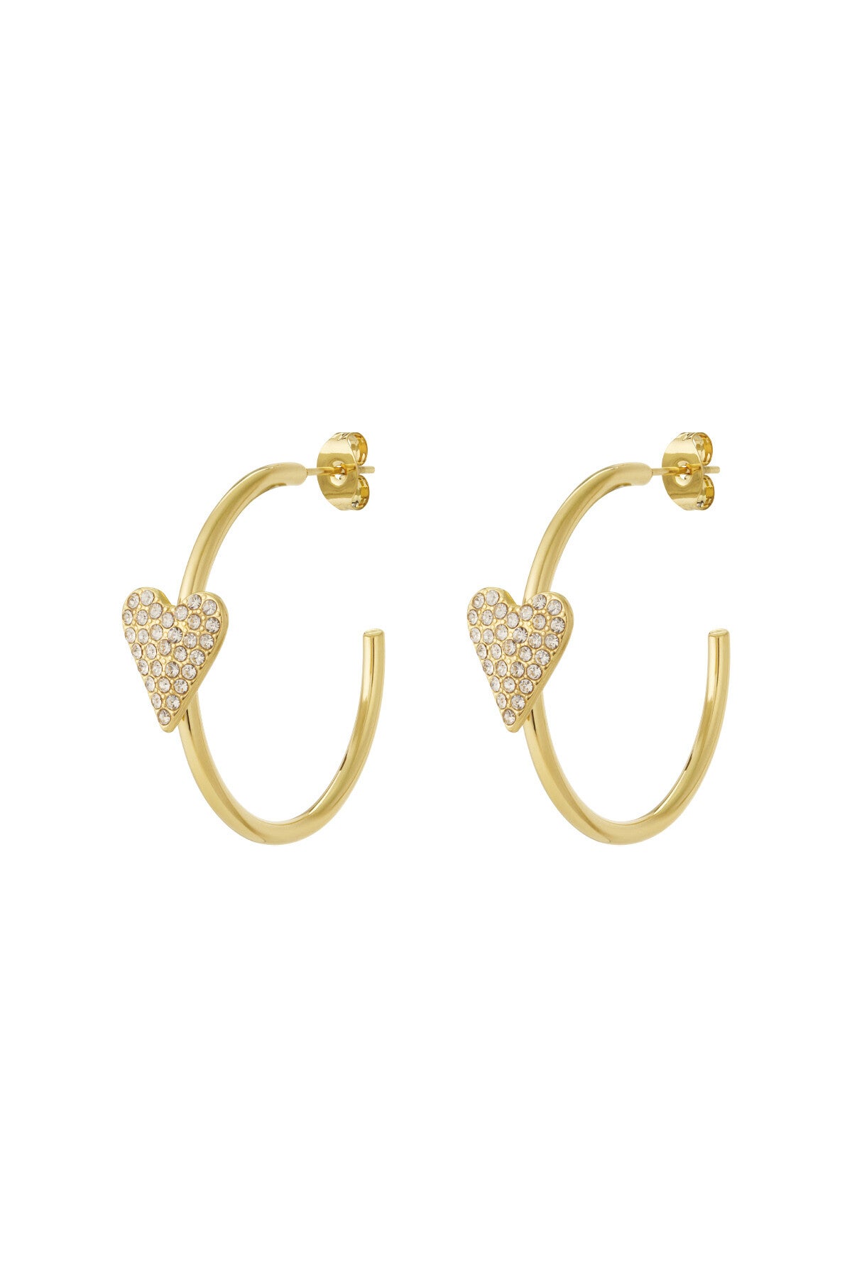 Heart hoops earings