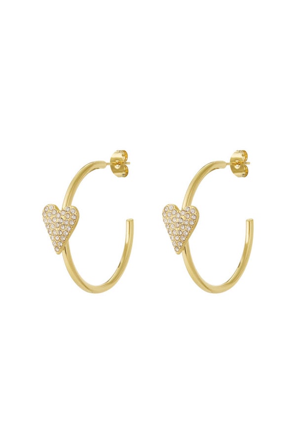 Heart hoops earings