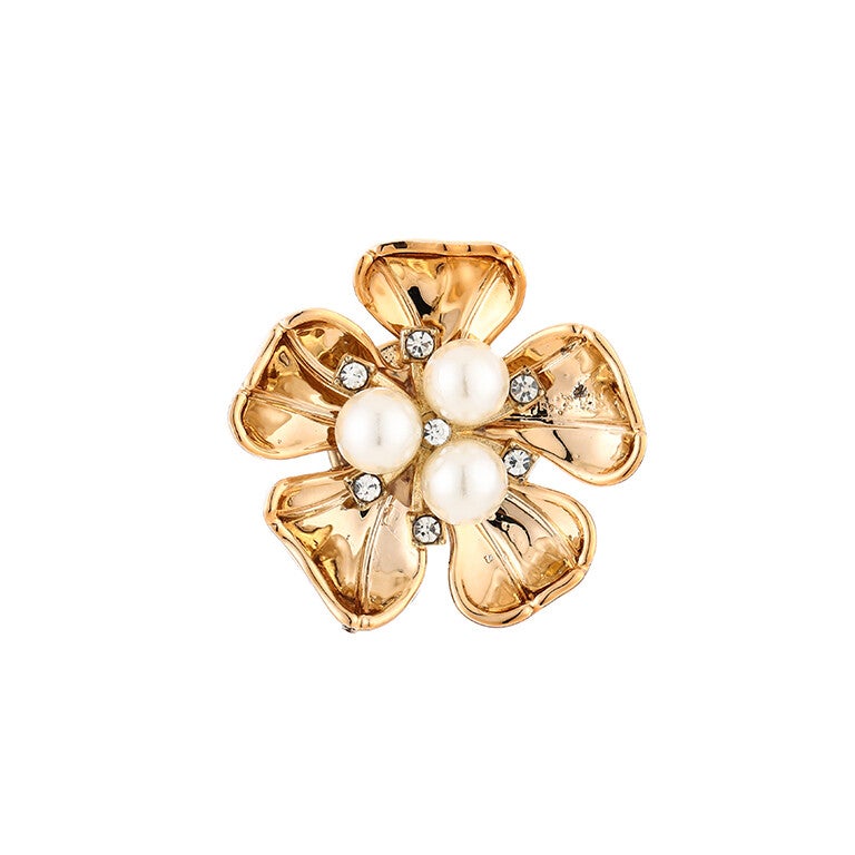 Golden flower button cover