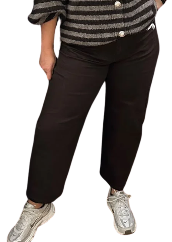 Choco bruine barrel jeans