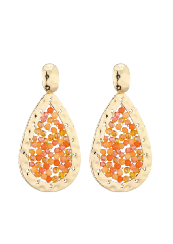 Orange drops earrings