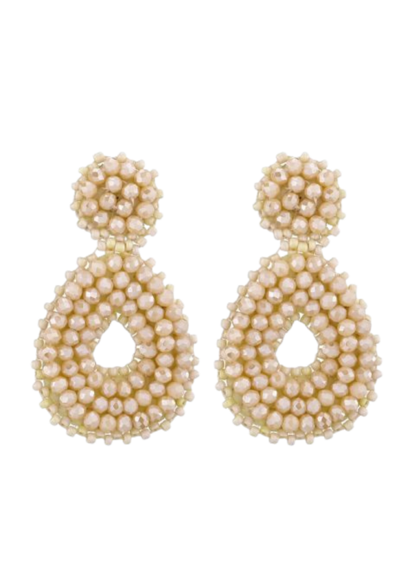 Oorbellen beige sparkle