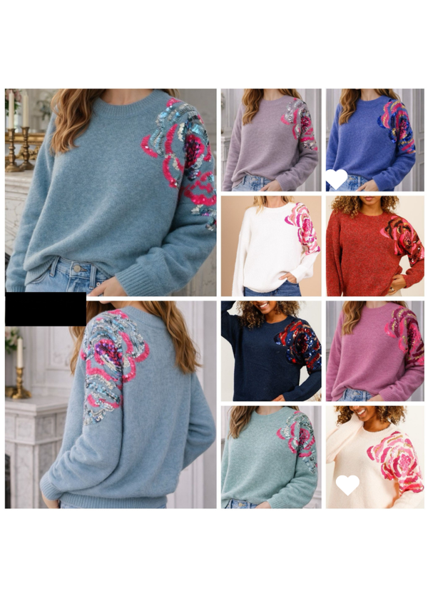 Flower trui lange mouw