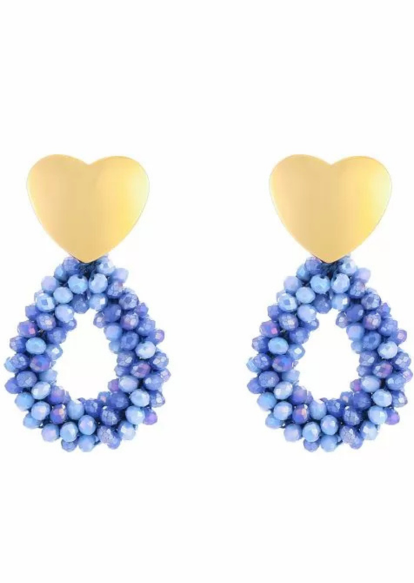 Oorbellen blue hart