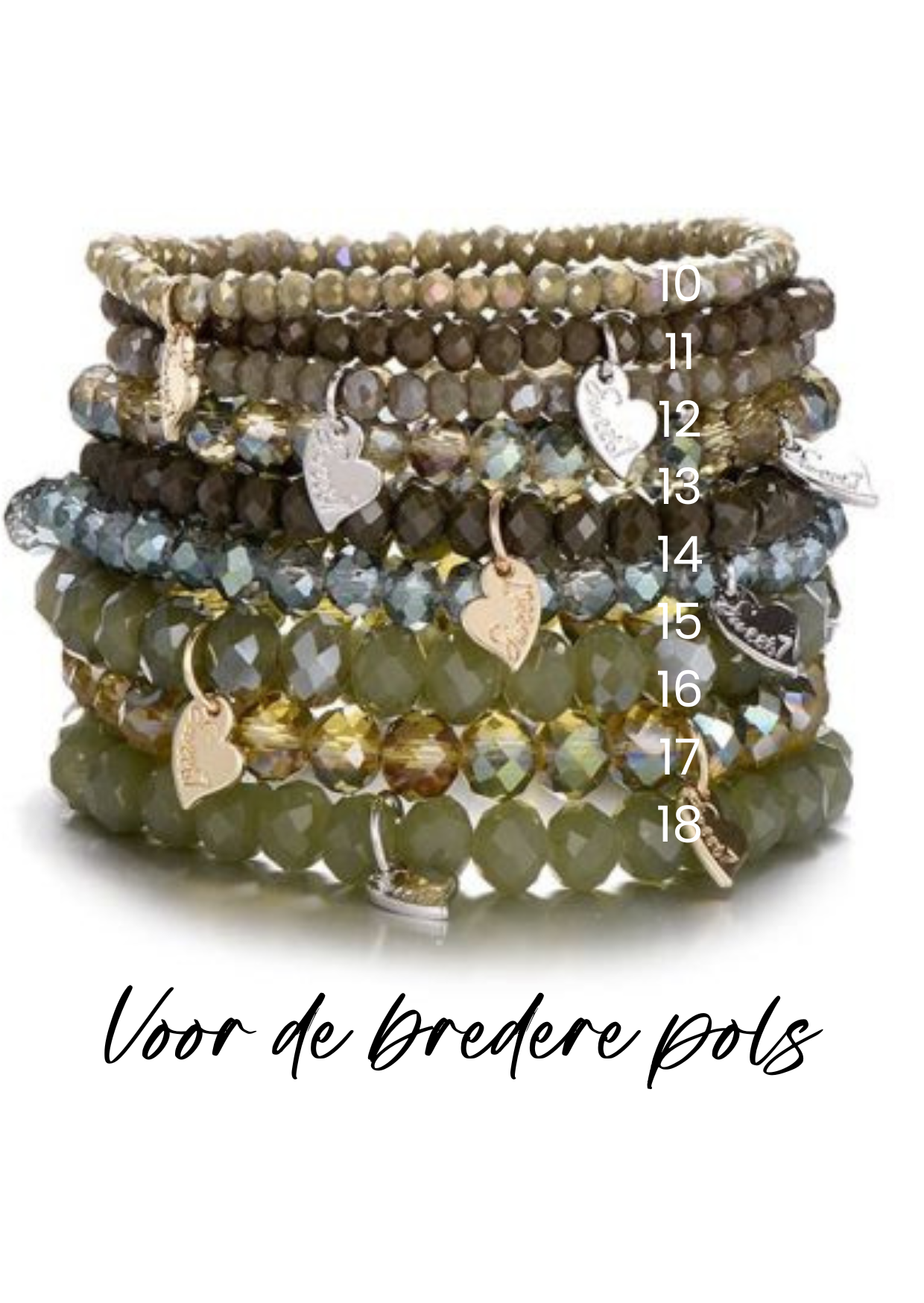 Kristal armbanden voor de bredere pols Groen