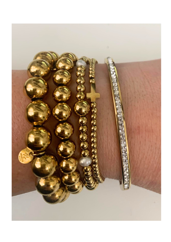 Bolletjes met parel Armband