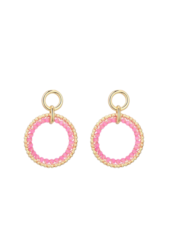 Oorbellen pink cirkle