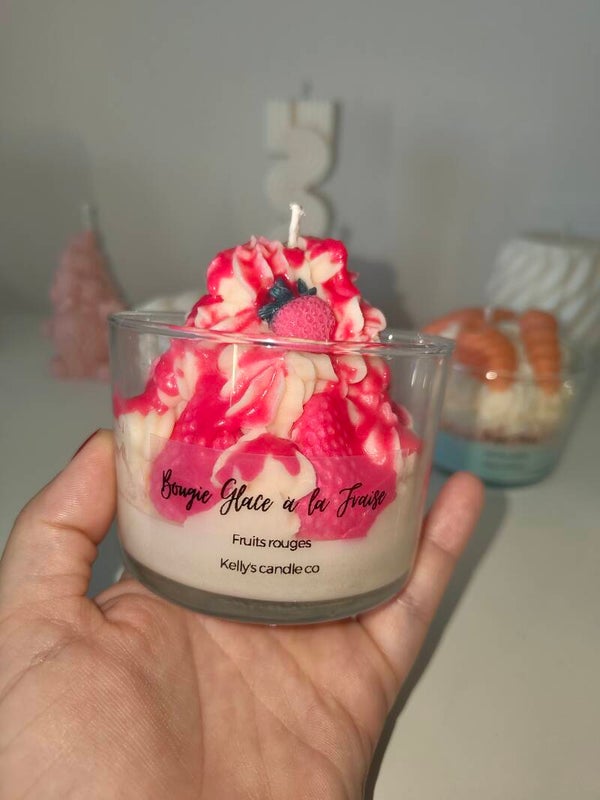 Bougie glace à la fraise 🍓