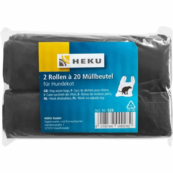 Heku 0028 Müllbeutel Hundekotbeutel 2 Rollen á 20 Beutel
