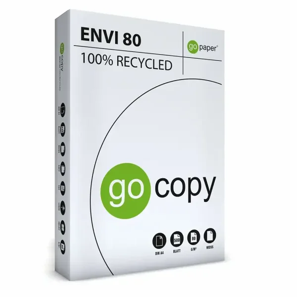 Kopierpapier go copy envi 80g 100% Recycling weiß DIN A4 500 Blatt