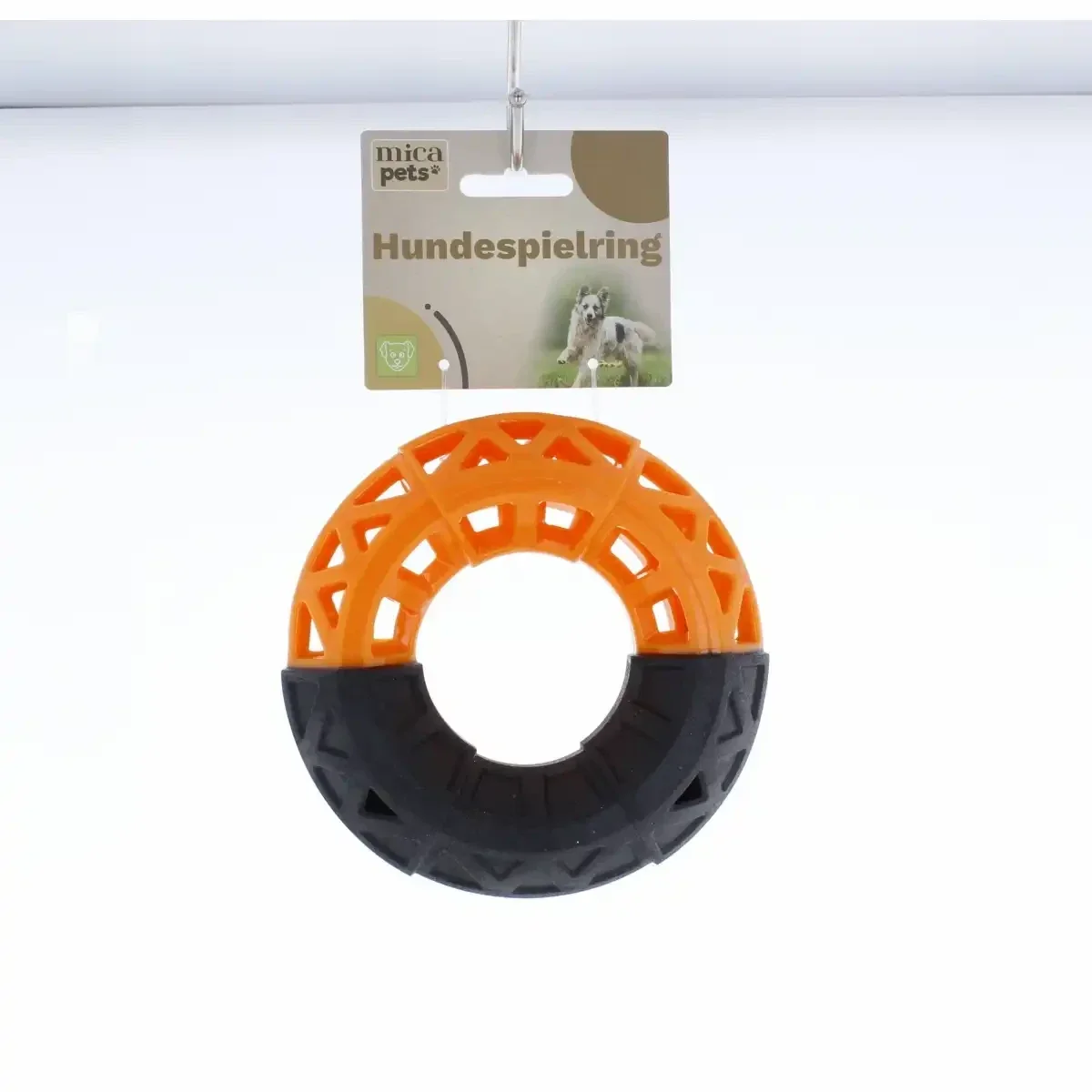 Hundespielzeug Spielring schwarz/orange Ø14x4cm
