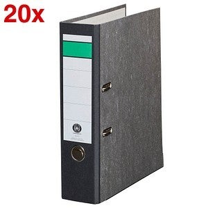 AKTION: 20 Grüner Balken Ordner schwarz Karton 8,0 cm DIN A4