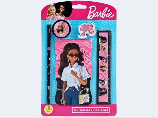 Schreib-Set Barbie 5tlg Bleistift Spitzer Radierer