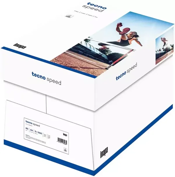 inapa Drucker-/Kopierpapier tecno Speed: 80 g/qm², A4, weiß, 2500 Blatt - schnell und staufrei drucken