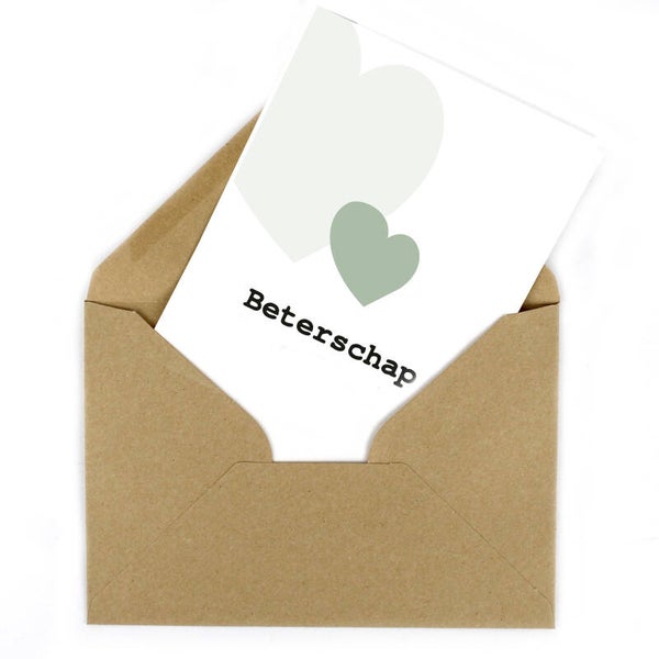 Beterschap kaart met kraft envelop