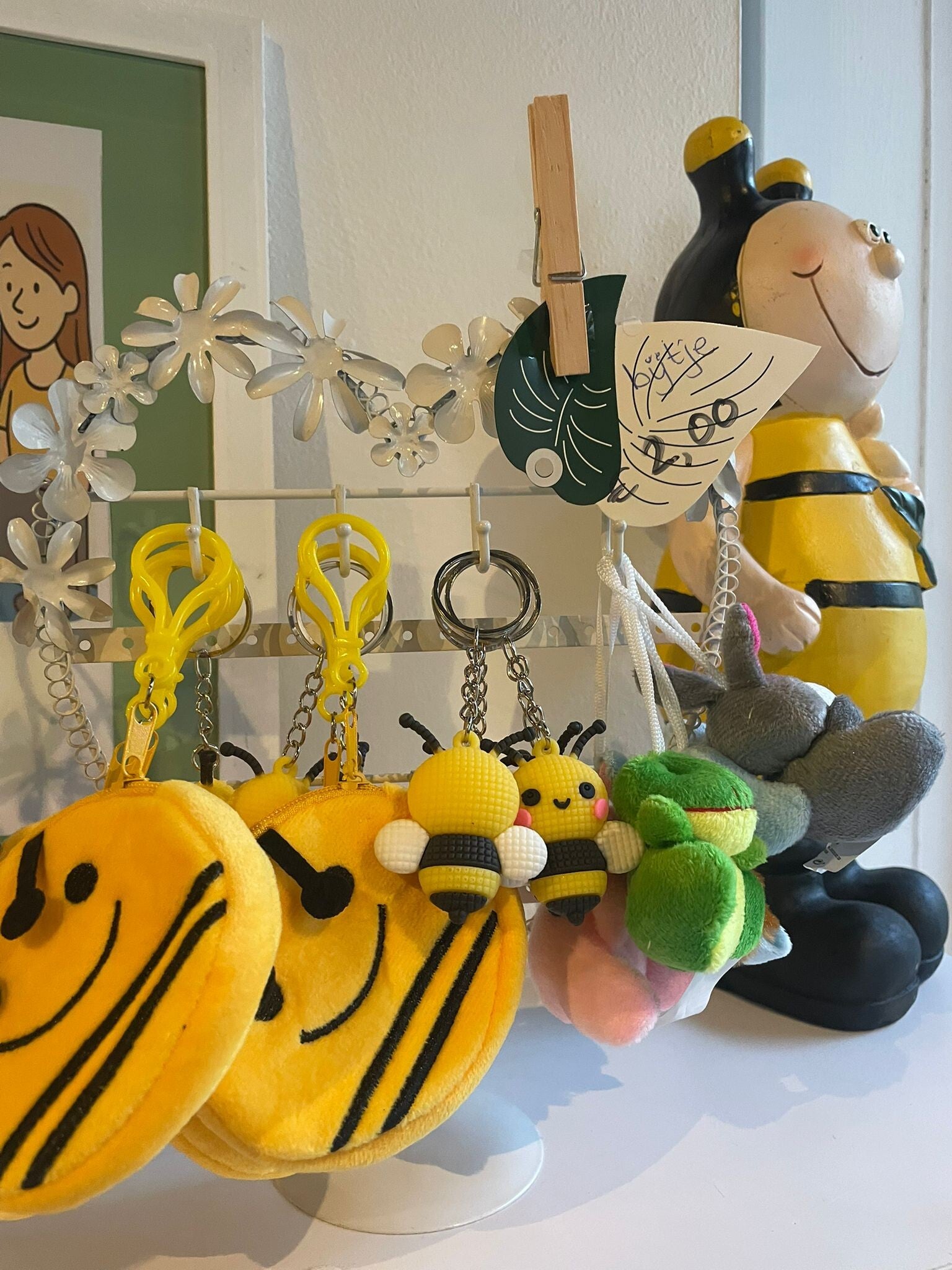 Mini Dieren & Bij Sleutelhangers (assorti)